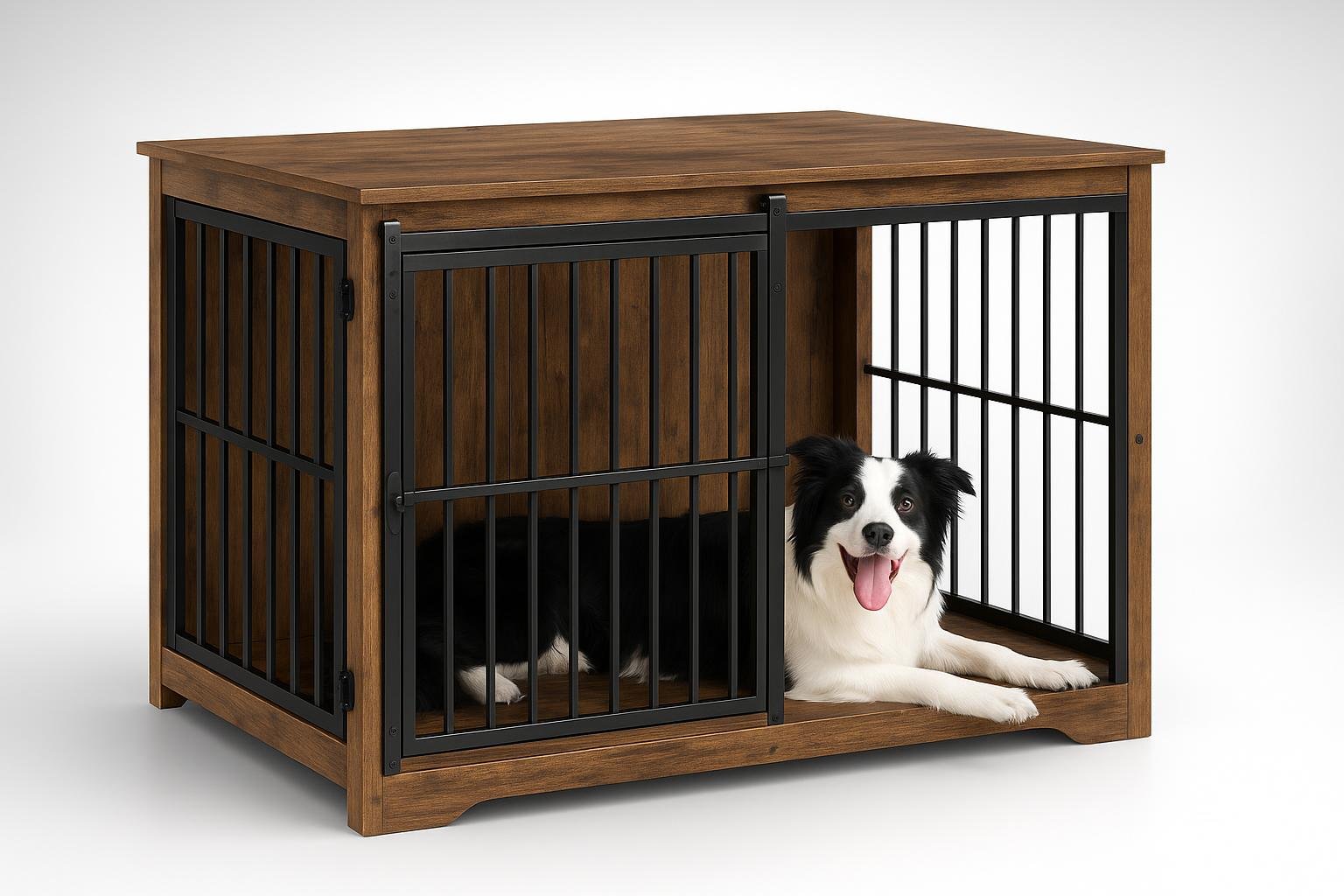 Hzuaneri 110 cm gabbia per cani da interno: casetta robusta che diventa mobile in salotto