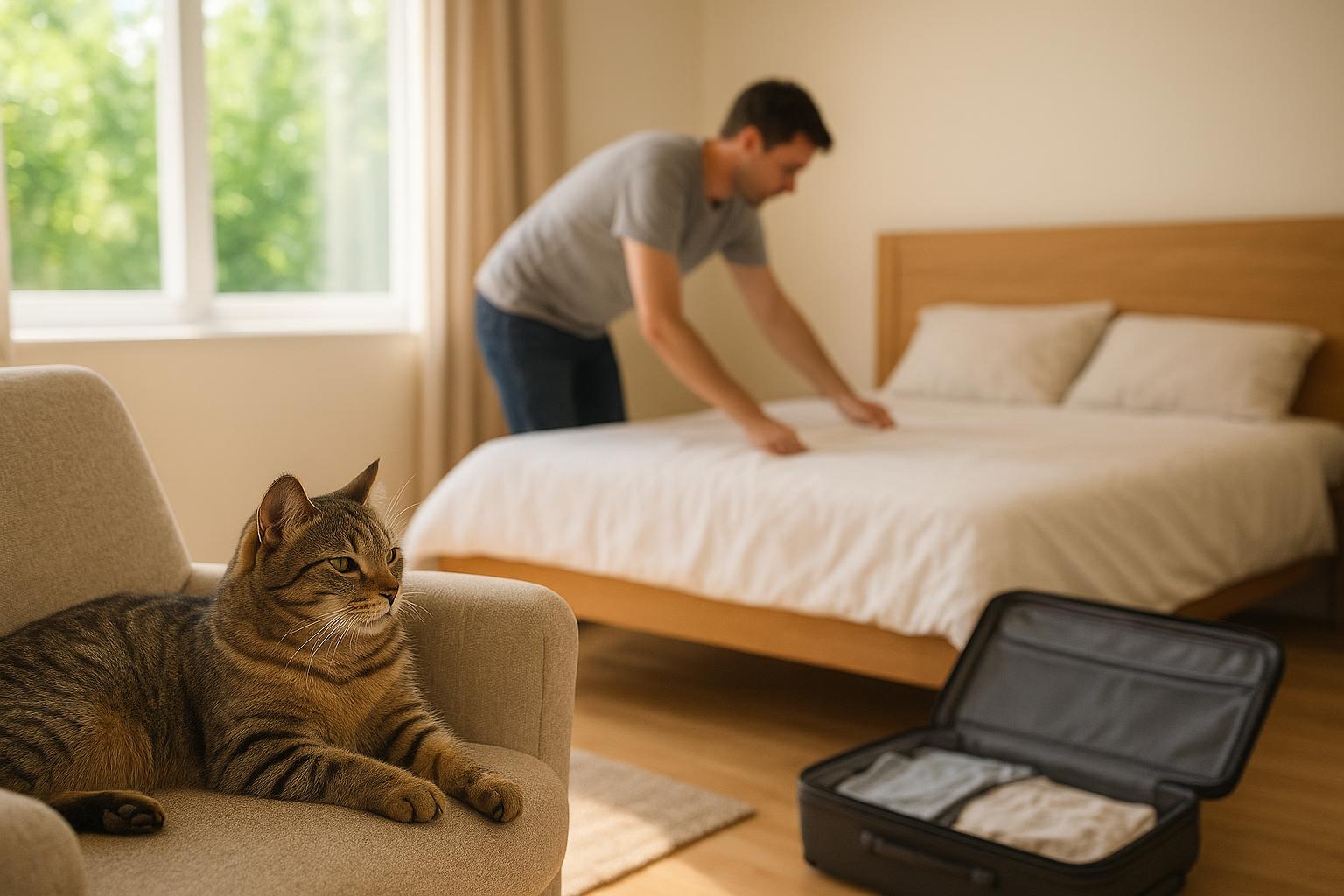Gatti e ospiti che restano a dormire: gestire letti, ansie e porte chiuse
