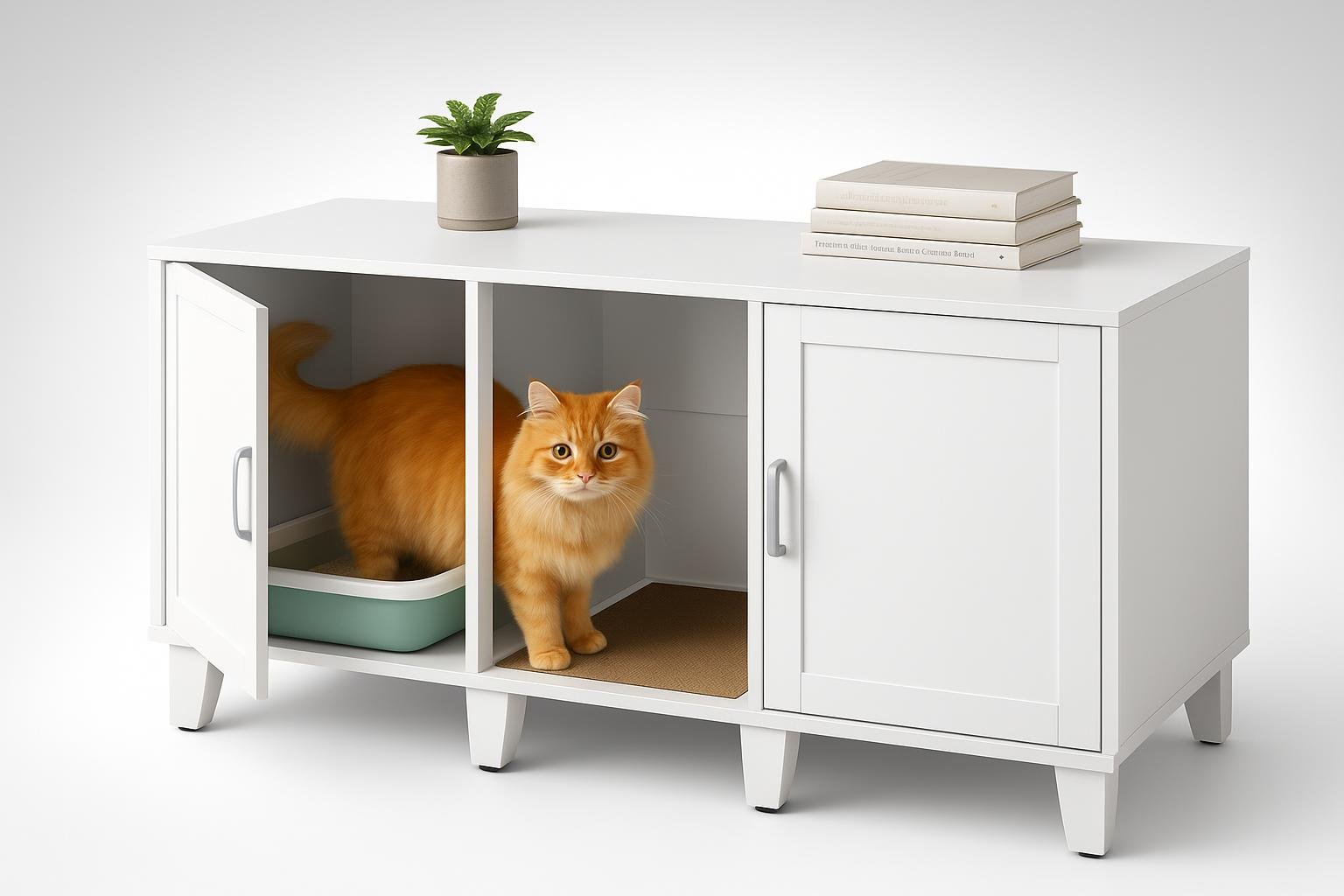 Mobile lettiera gatto tectake, il mobiletto bianco salvaspazio in promozione su Amazon