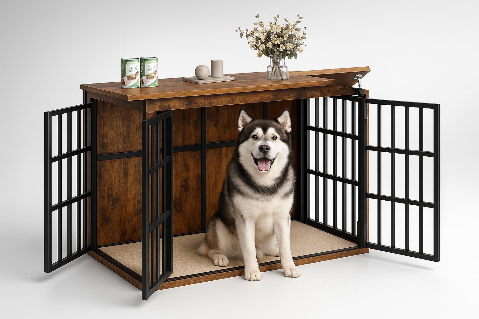 Hzuaneri 120 cm gabbia per cani da interno, cuccia moderna XXL in offerta su Amazon