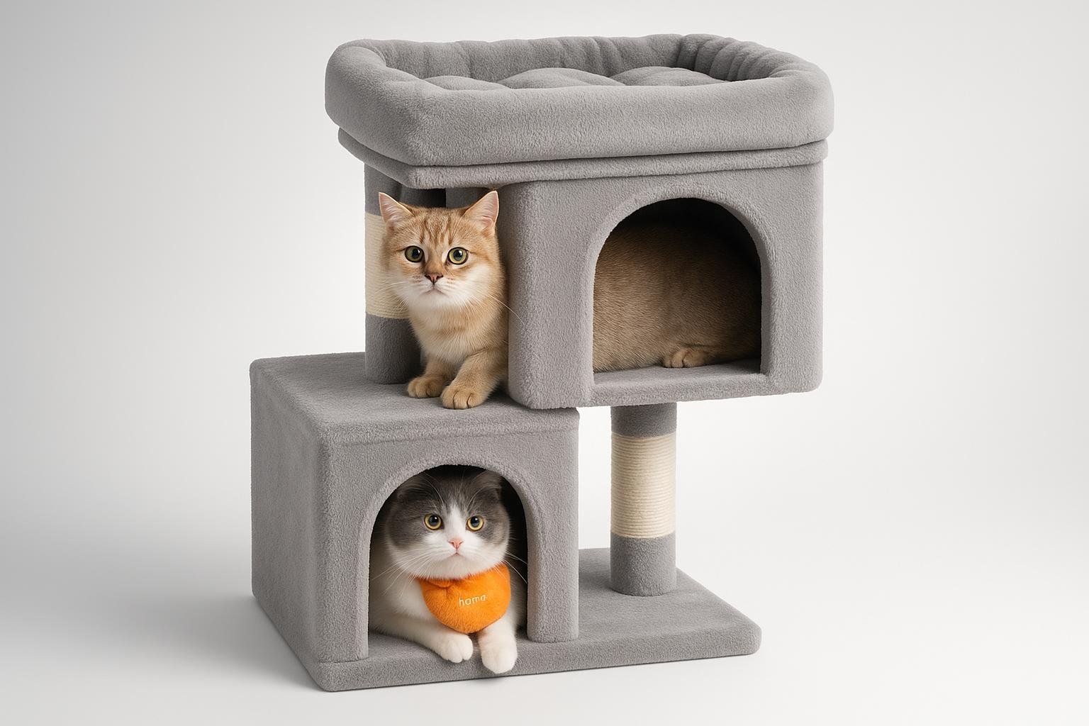 Feandrea albero per gatti compatto da 67 cm, tiragraffi con doppia grotta in super offerta
