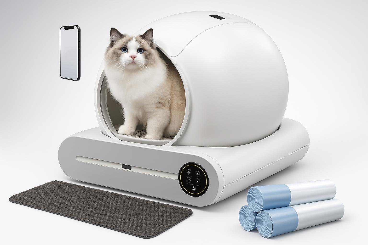 Lettiera gatto autopulente XQDKoon da 65 L, il modello smart in offerta per chi sogna meno pulizie