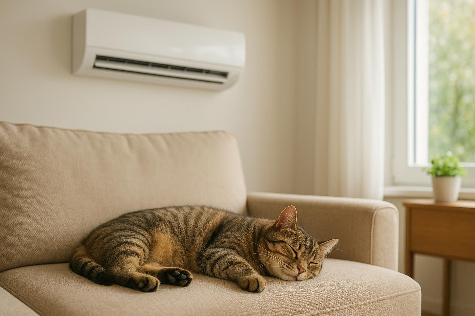 Gatto e aria condizionata: come posizionare split e ventilatori senza disturbarlo