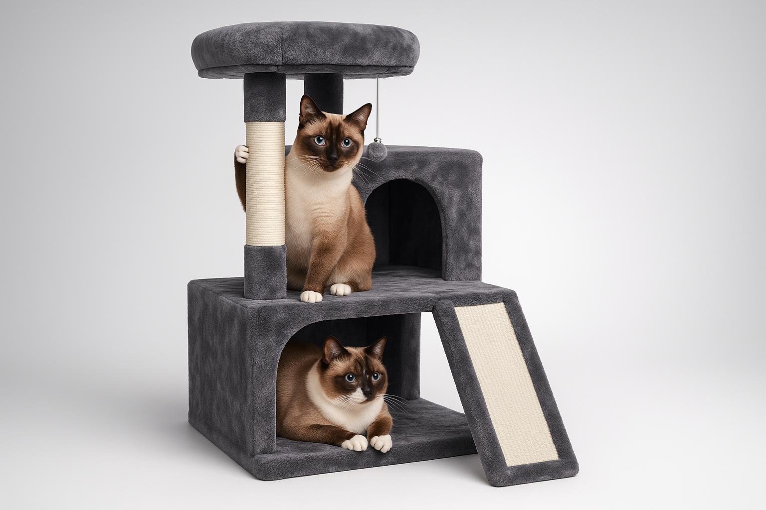 Tiragraffi Yaheetech 91 cm grigio: albero compatto per gatti di casa in offerta su Amazon