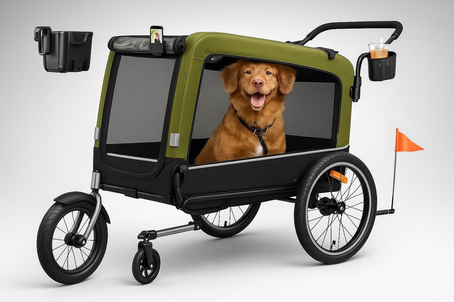 KESSER Boxer rimorchio 3-in-1 per cani: passeggiate in bici e jogging con il tuo pet in offerta