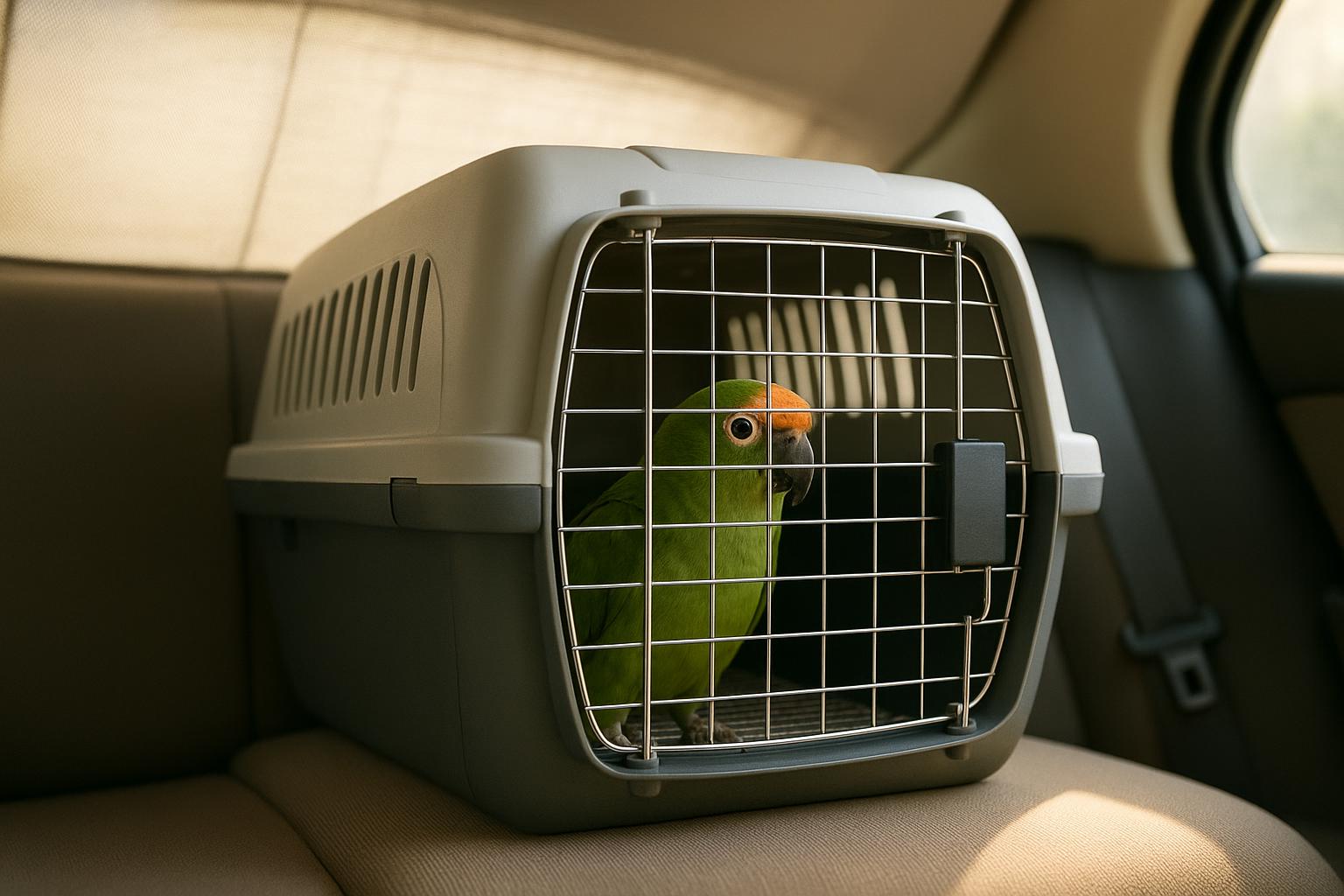 Pappagalli e viaggio in auto d’estate: trasportino, temperatura e soste