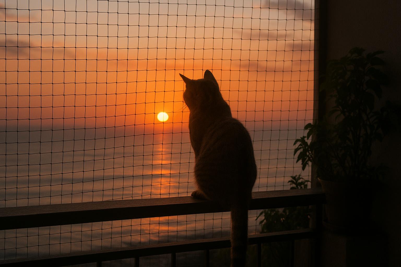 Gatti che guardano il mare dal balcone: arricchimento visivo e sicurezza
