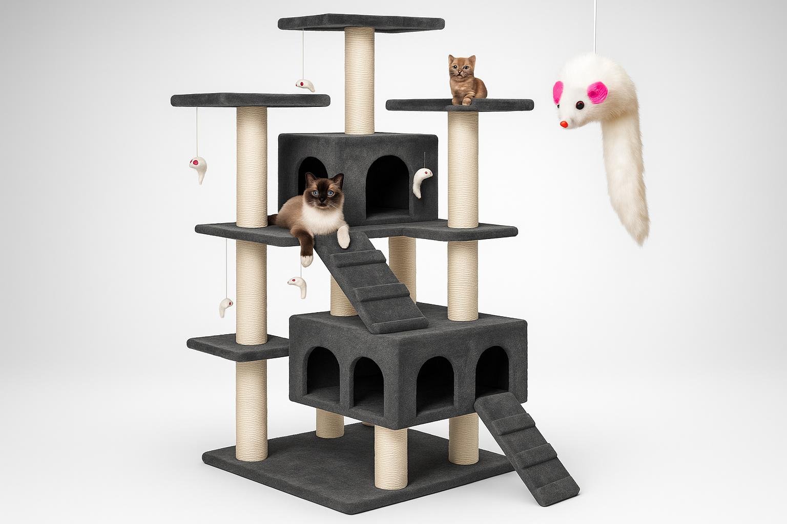 tectake albero tiragraffi alto 186 cm, prezzo ribassato per chi ha più gatti