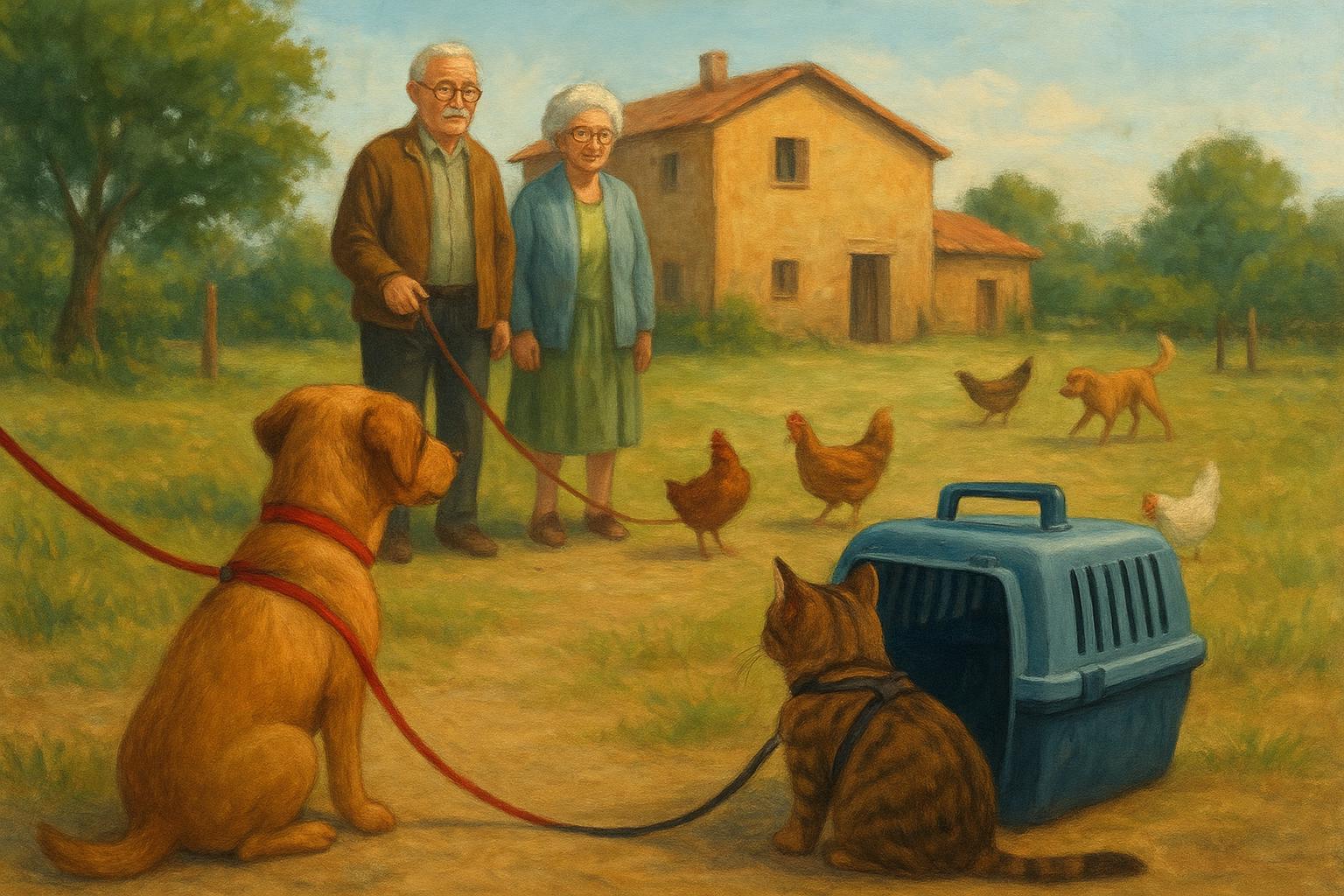 Portare il pet in visita ai nonni in paese: incontri con animali da cortile e randagi