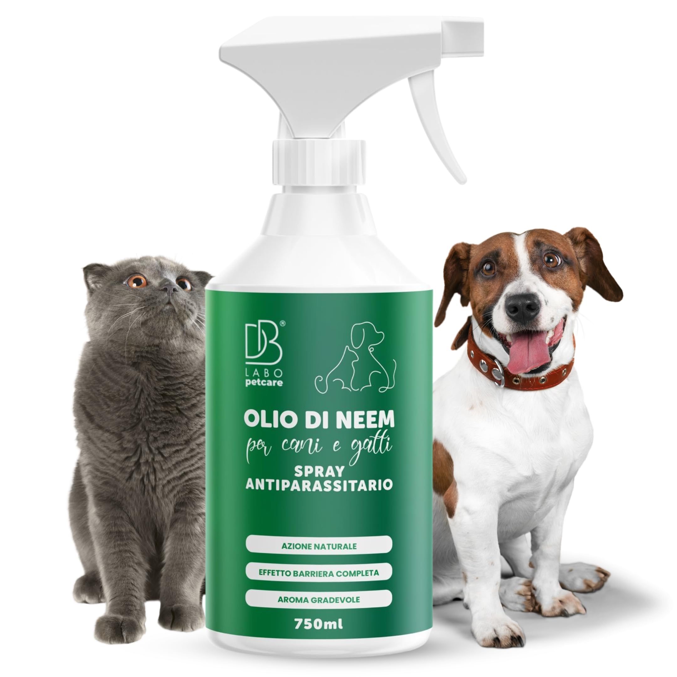 Olio di neem spray Db Labo per cani e gatti, repellente naturale in promozione su Amazon