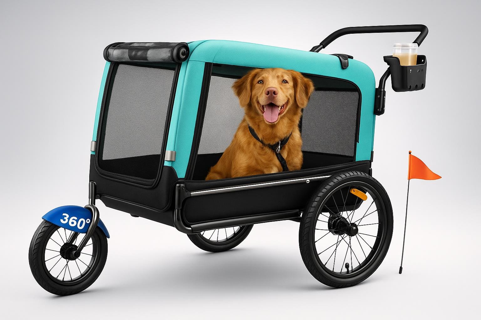 KESSER Boxer 3-in-1 rimorchio per cani, soluzione pratica per bici, jogging e passeggiate in città