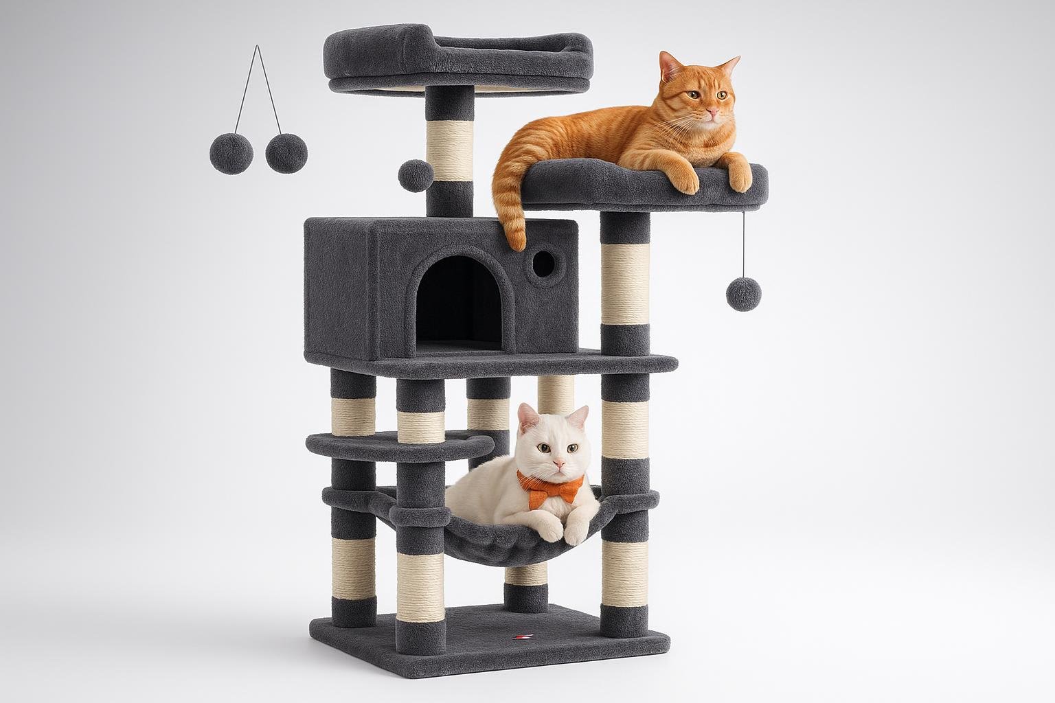 Feandrea albero per gatti alto 112 cm, tiragraffi multitasking in promozione su Amazon