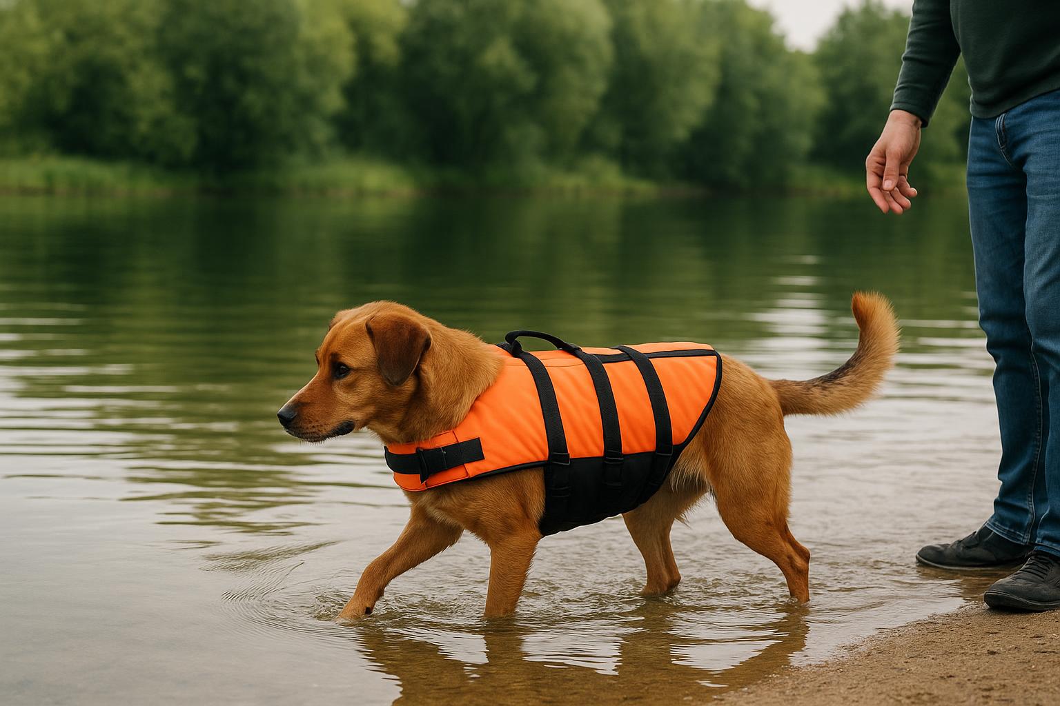 Cane e primi giochi in acqua dolce: lago e fiume in sicurezza