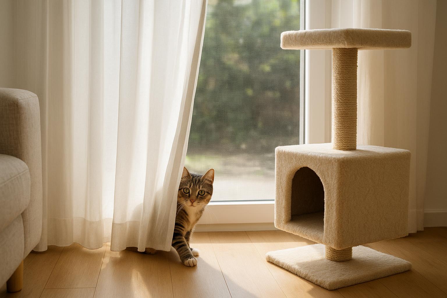Gatti e tende leggere in casa vacanze: trasformare l’arredo in percorso di gioco