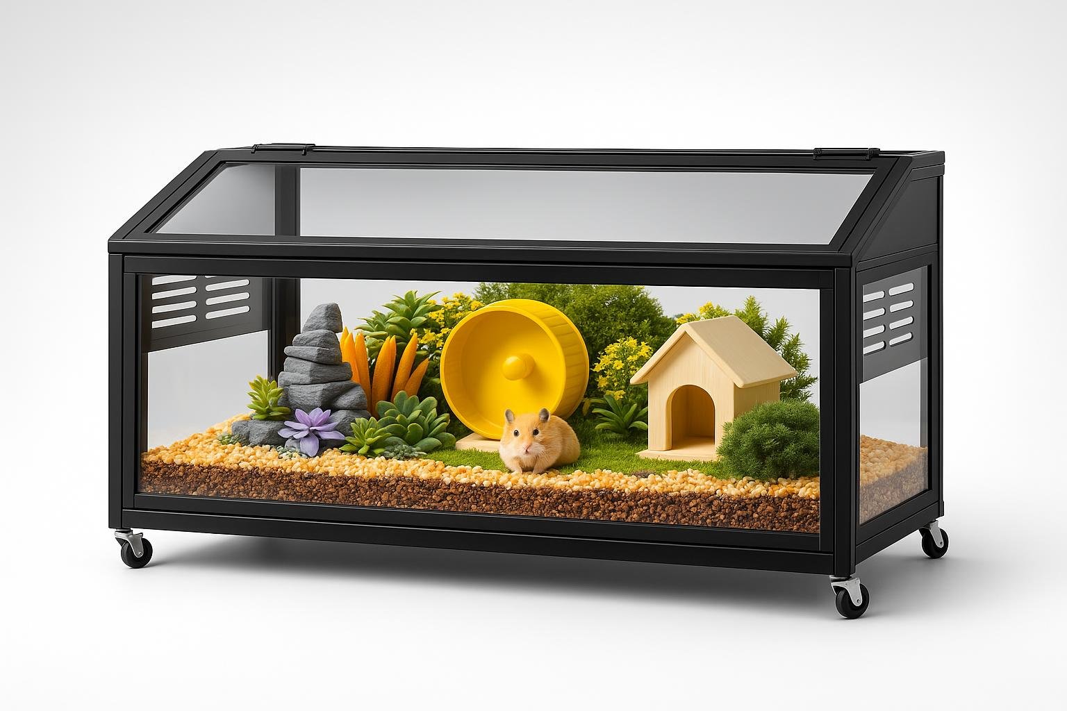 Gabbia extra-large trasparente per criceti e piccoli roditori 100 cm, habitat spazioso in promozione su Amazon