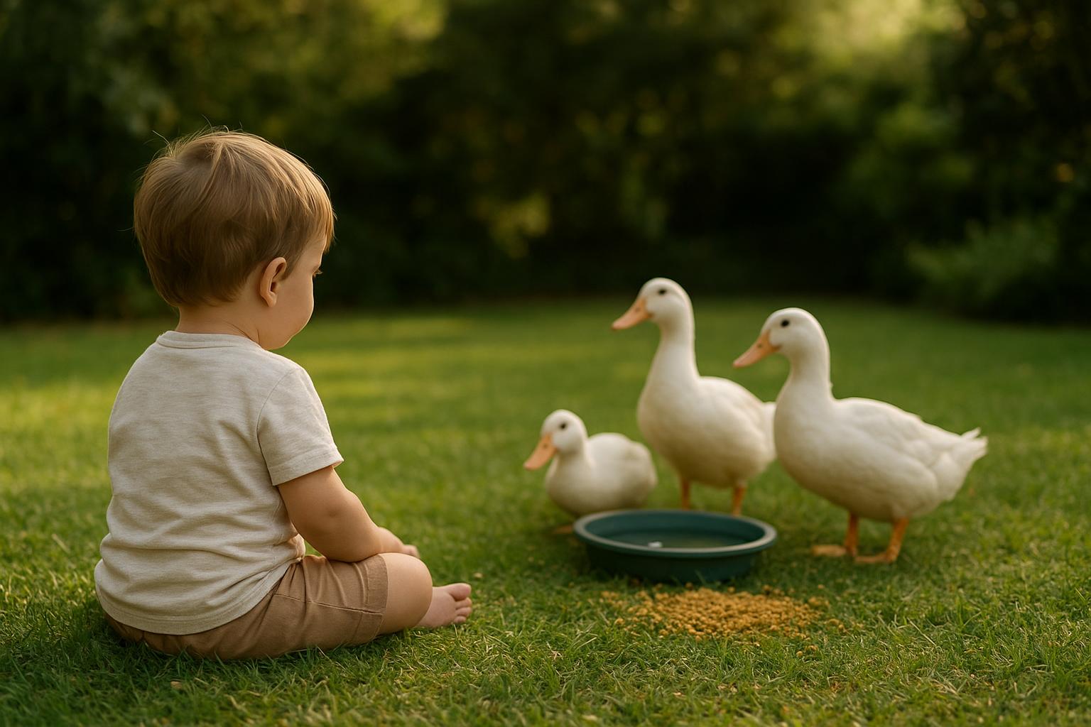 Anatre domestiche e bambini in giardino: attività semplici per interagire senza stress