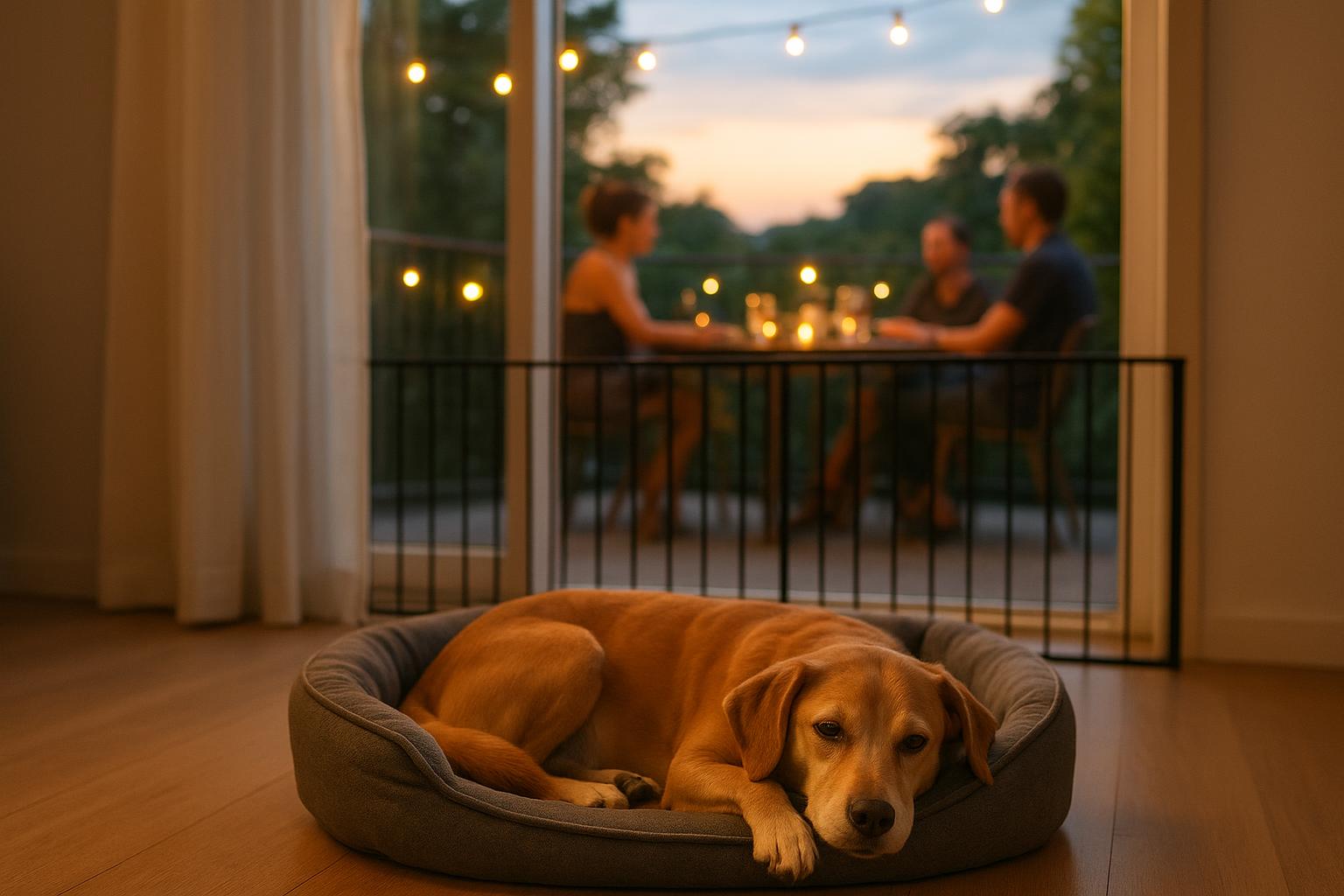 Cani che non amano gli ospiti estivi: creare zone off limits durante le cene in terrazza