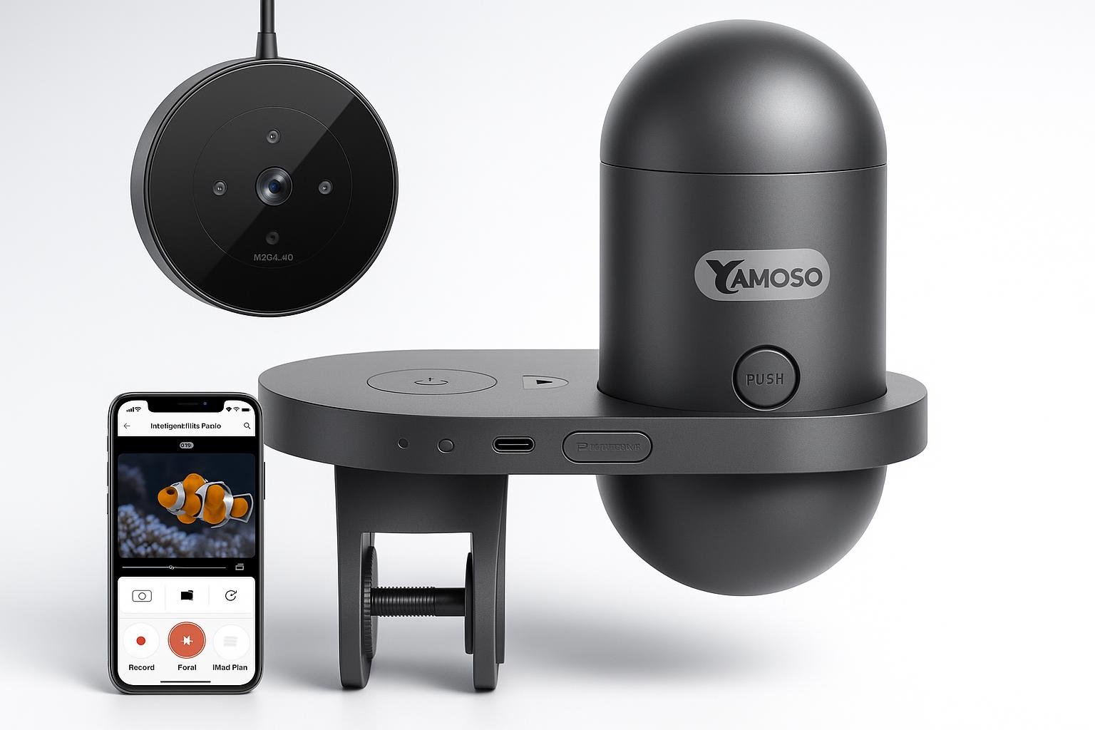 Mangiatoia automatica YAMOSO con Wi‑Fi e telecamera: controllare i pesci d’acquario anche in vacanza