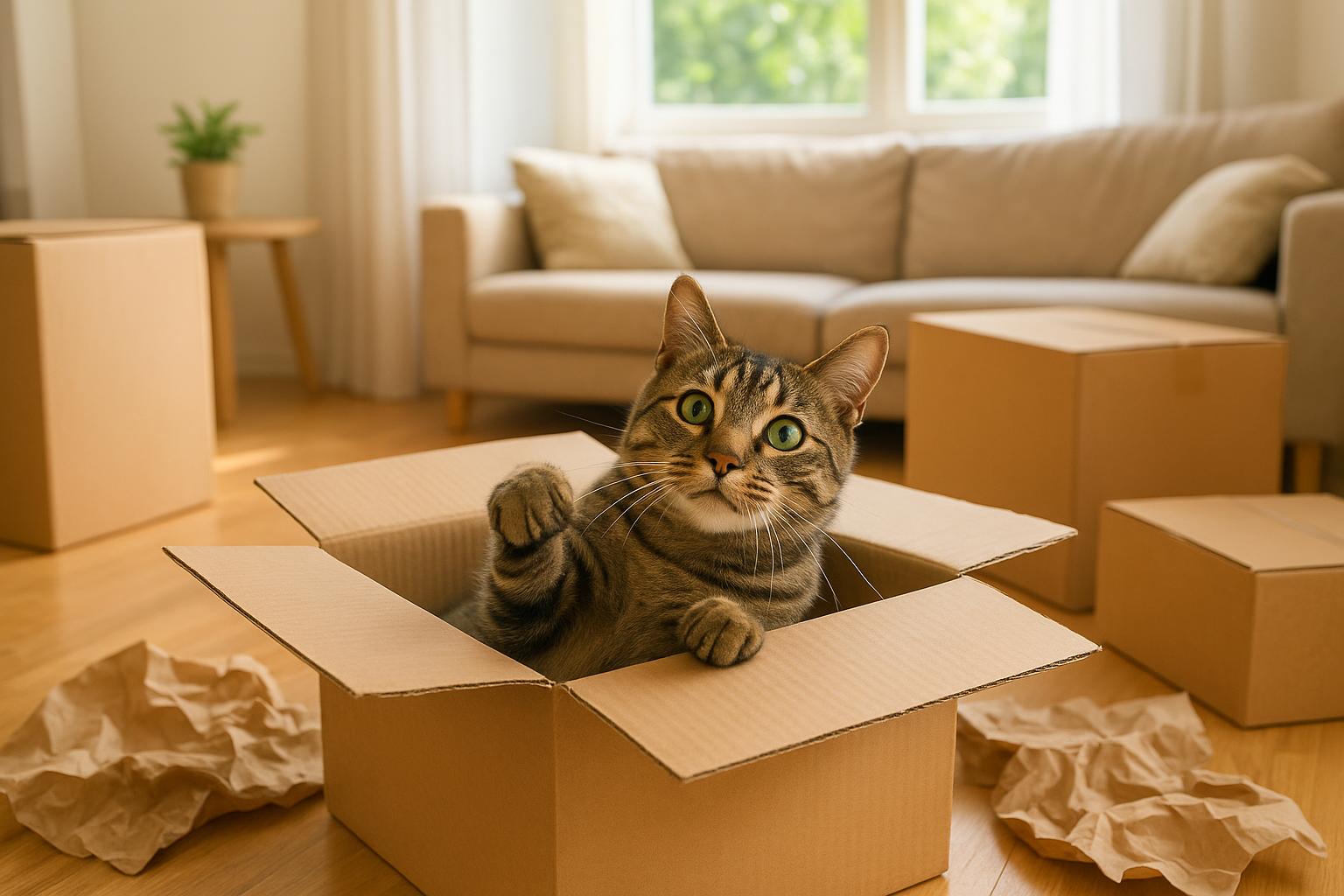 Gatti e scatoloni di trasloco estivo: trasformare lo stress in opportunità di gioco