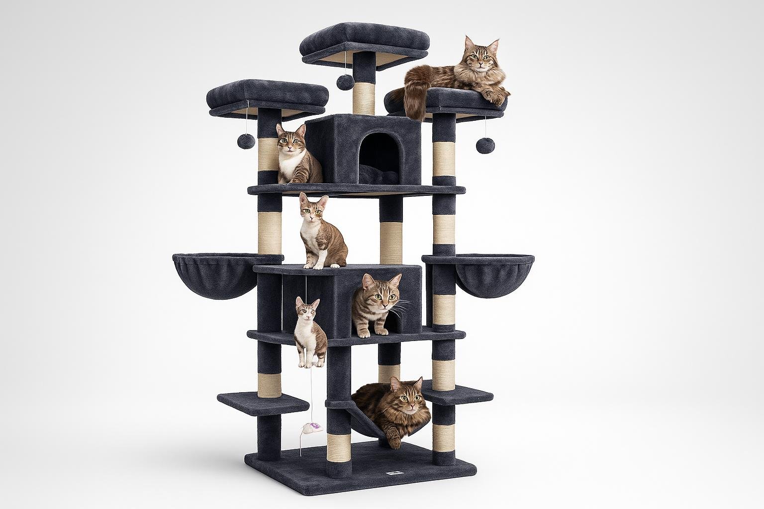 Globlazer tiragraffi XXL 204 cm: castello verticale per chi vive con più gatti adulti