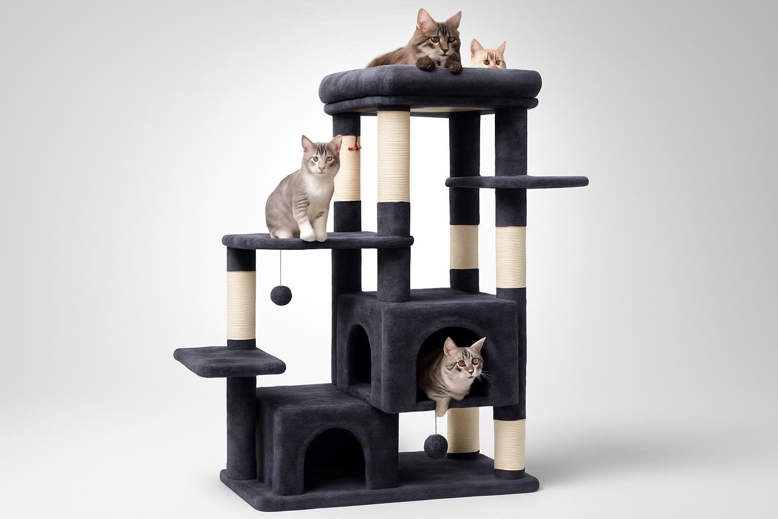 Globlazer tiragraffi 156 cm per gatti grandi: torre compatta ma robusta per maine coon e non solo