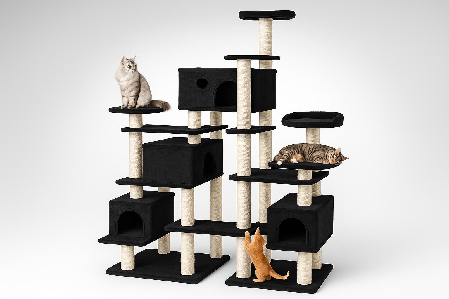 Tiragraffi gigante tectake con 4 casette e 4 piattaforme, occasione su Amazon per chi ha più gatti in casa