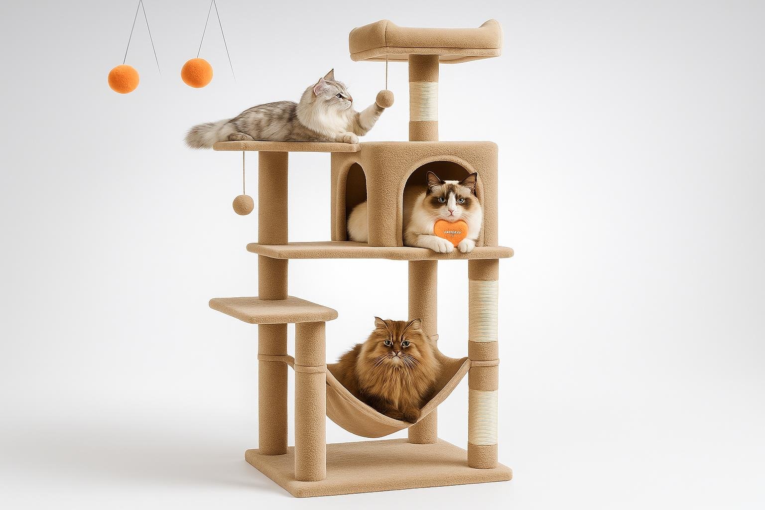 Albero tiragraffi Feandrea da 143 cm in promo: palestra verticale per gatti indoor a prezzo ribassato