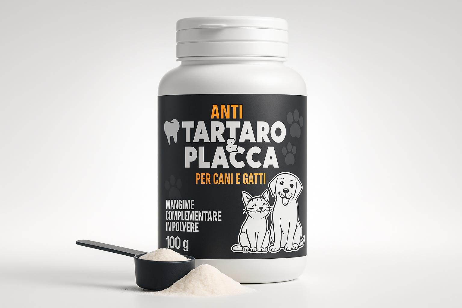 Dental Bright in polvere per cani e gatti, pulizia dei denti senza spazzolino in promozione su Amazon