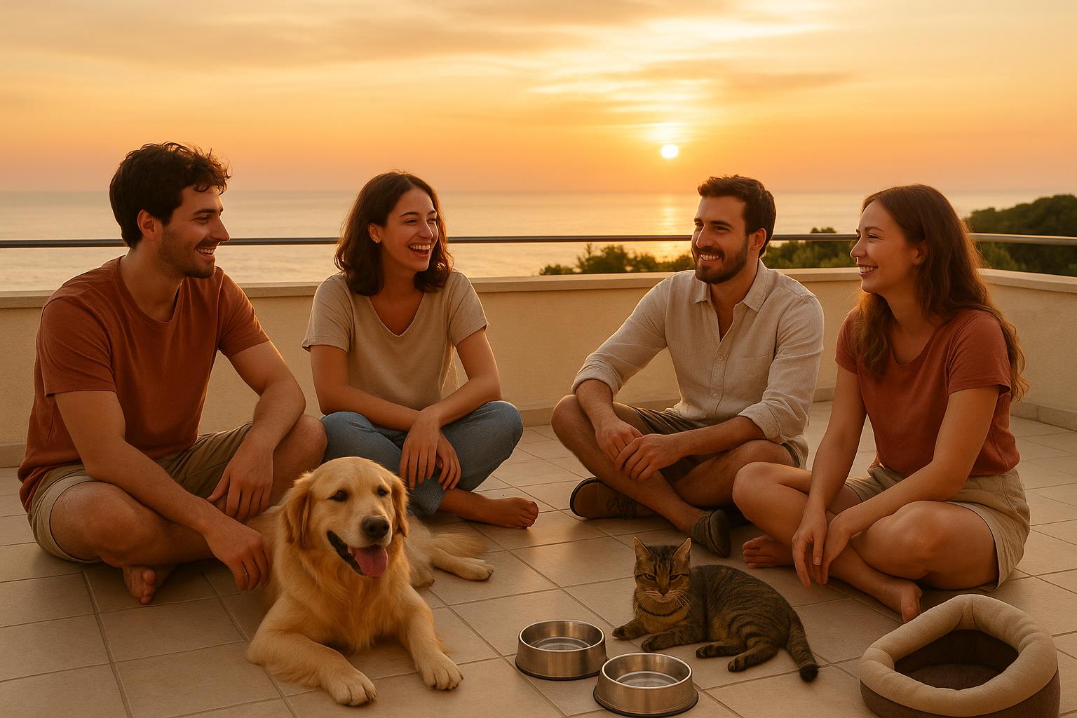 Amici che condividono una casa al mare con pet: fissare regole chiare prima di partire