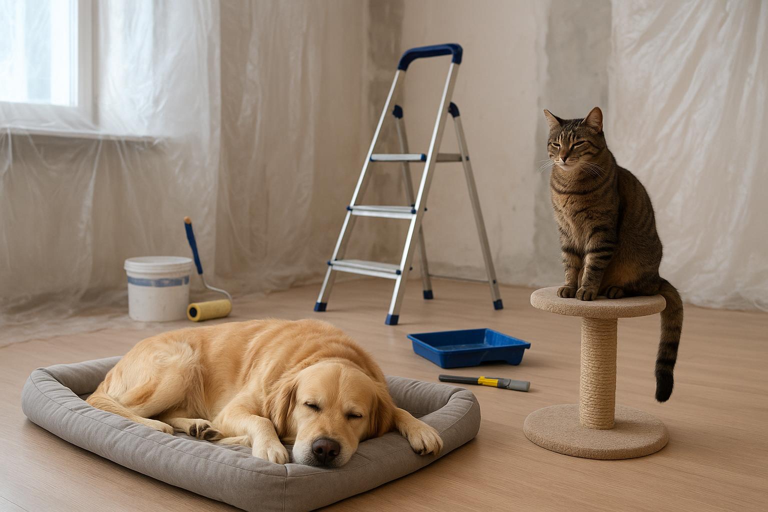 Quando si ristruttura casa con cane e gatto: strategie per mesi di lavori senza traumi