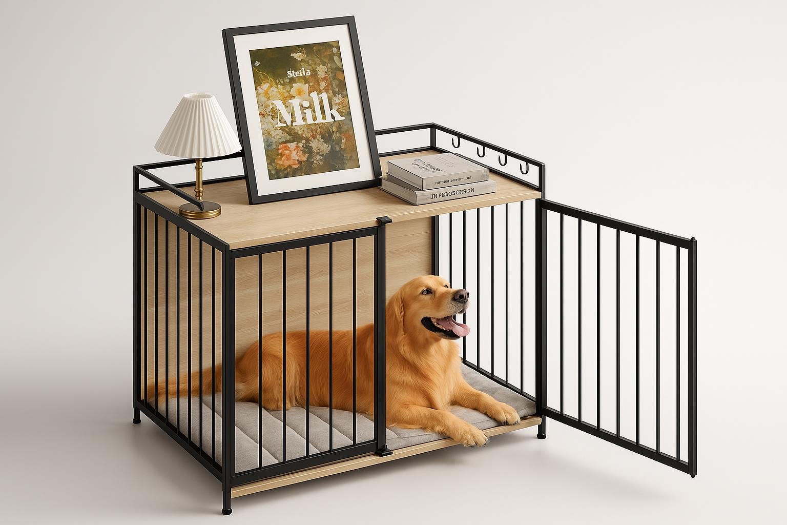 EUGAD gabbia tavolino per cani da interno in offerta su Amazon: kennel e mobile insieme