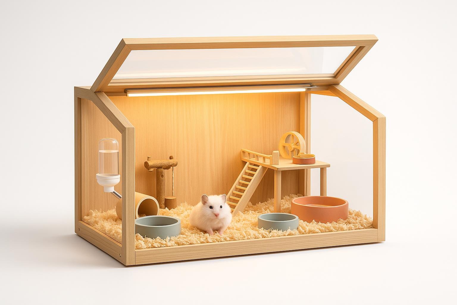Gabbia in legno e vetro 60x40 per criceti in offerta su Amazon: quando scegliere un habitat “da salotto”