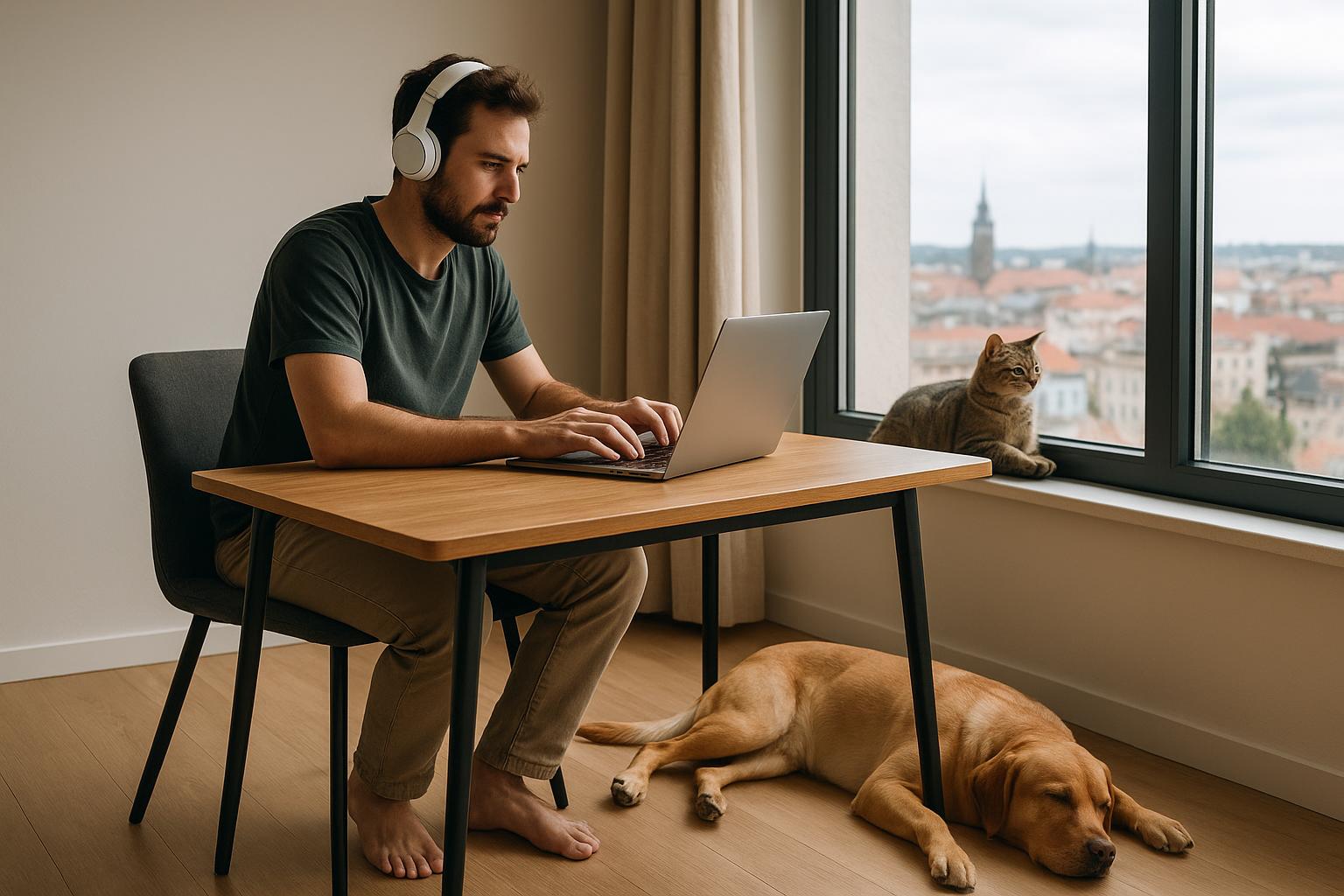 Smart working dall’estero con cane o gatto: gestire fusi orari, viaggi e routine in una vita nomade