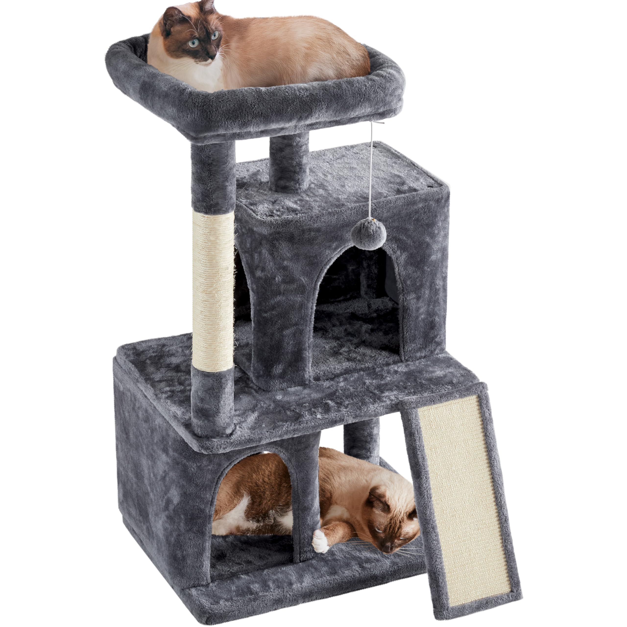 Yaheetech tiragraffi per gatti 106 cm, albero compatto in super prezzo per chi ha 1–3 mici in appartamento