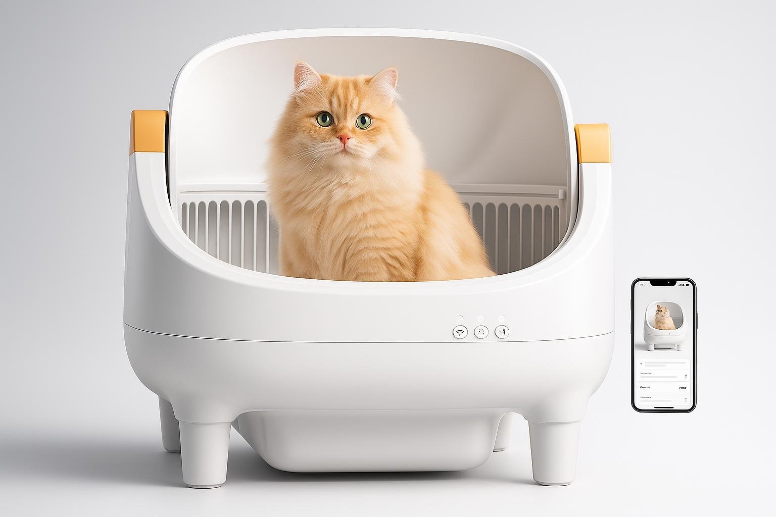 Lettiera automatica Thereye con app e 7 sensori di sicurezza, soluzione smart per la casa multi-gatto in offerta