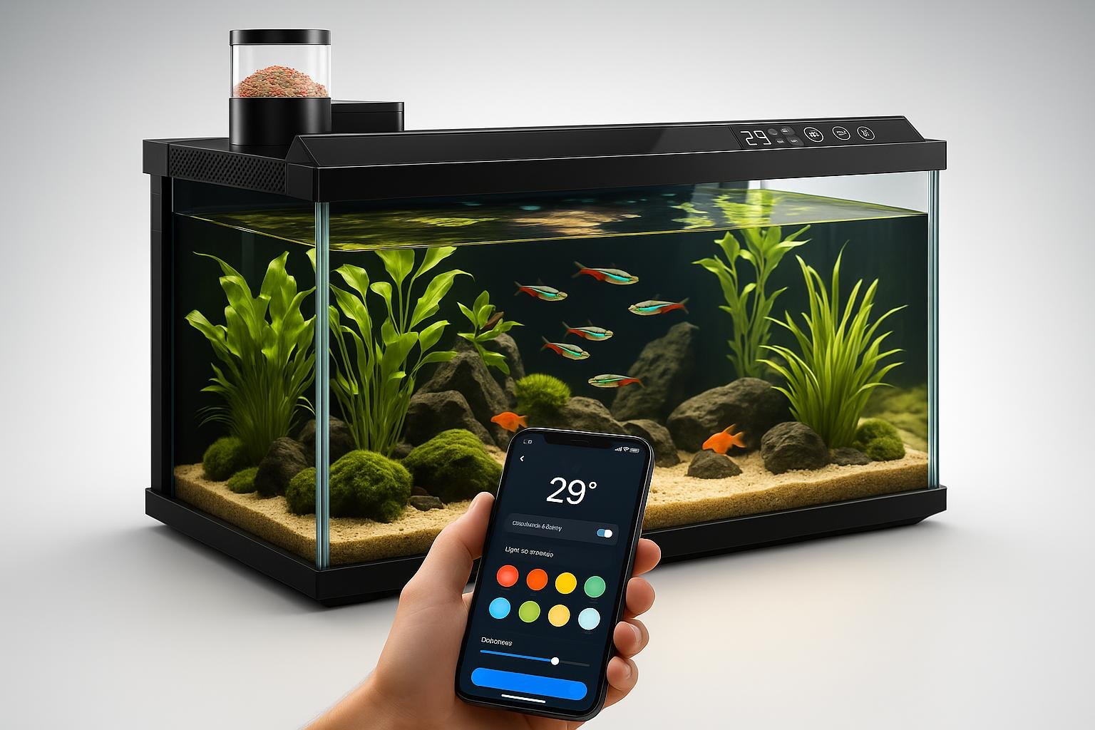 Nobleza acquario smart 30L con Wi‑Fi e mangiatoia automatica: set completo in promozione su Amazon