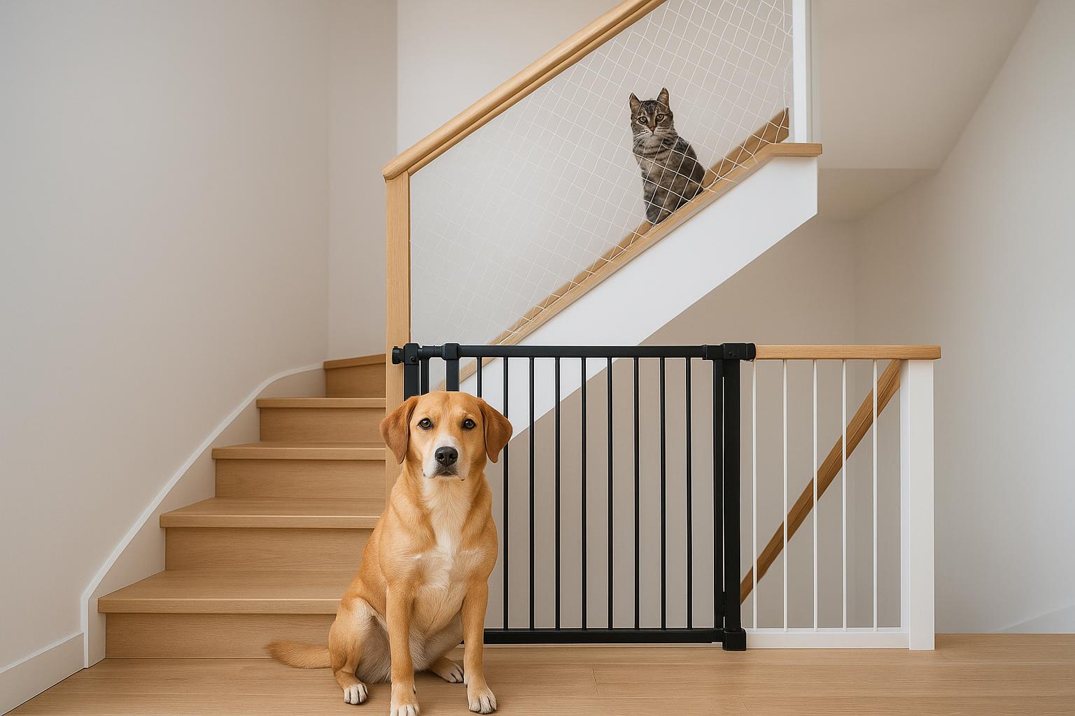 Reti e barriere interne per scale di casa: soluzioni pet-friendly per cani e gatti curiosi