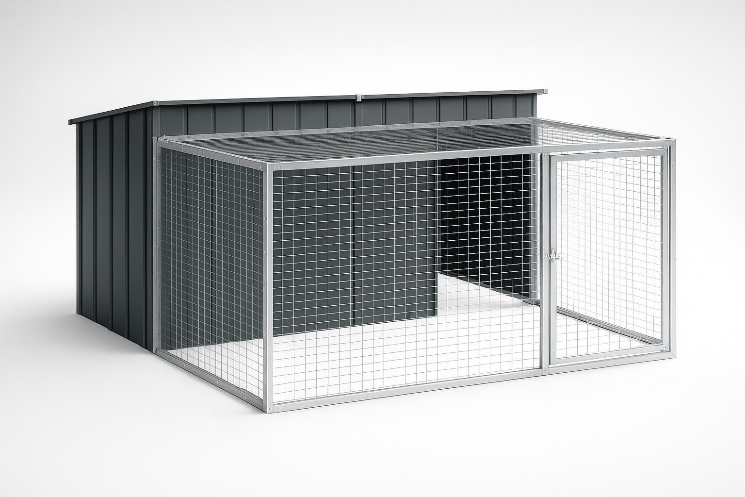 vidaXL cuccia per cani con recinto in acciaio: soluzione completa da giardino in offerta su Amazon