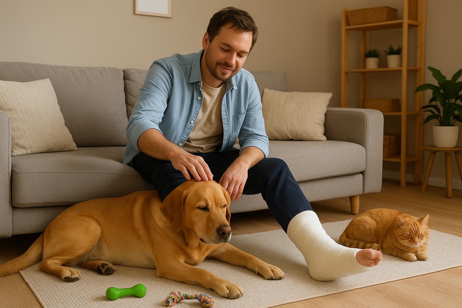 Quando il proprietario è in convalescenza: organizzare cane e gatto quando ci si muove poco