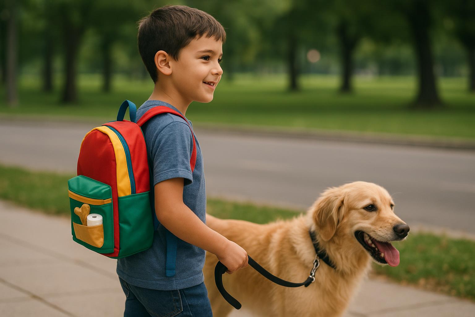 Zainetti porta snack e sacchetti pensati per i bambini che portano a spasso il cane