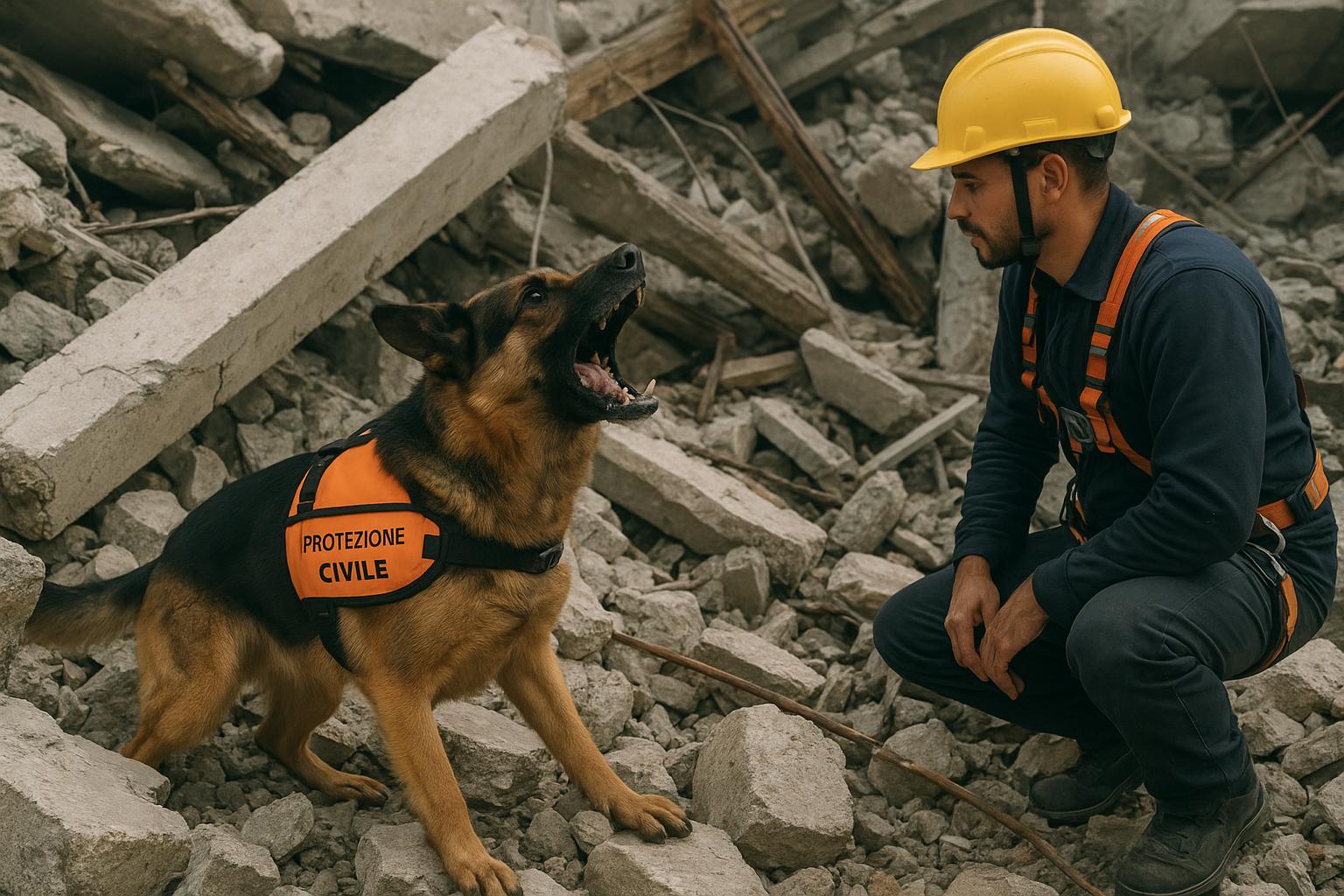 Cani da ricerca in macerie: come vivono e si allenano i cani della protezione civile