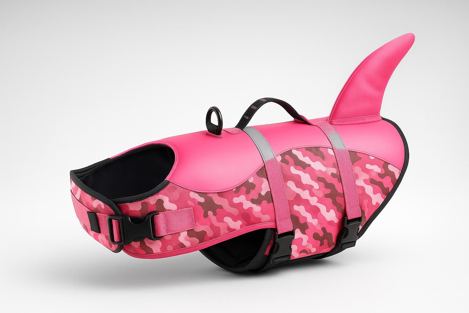 Giubbotto di salvataggio Queenmore per cani, il modello rosa mimetico ideale per mare e piscina in offerta su Amazon