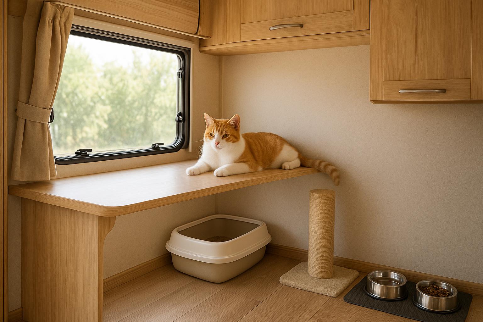 Gatto in camper a lungo termine: organizzare spazi, sicurezza e routine su quattro ruote