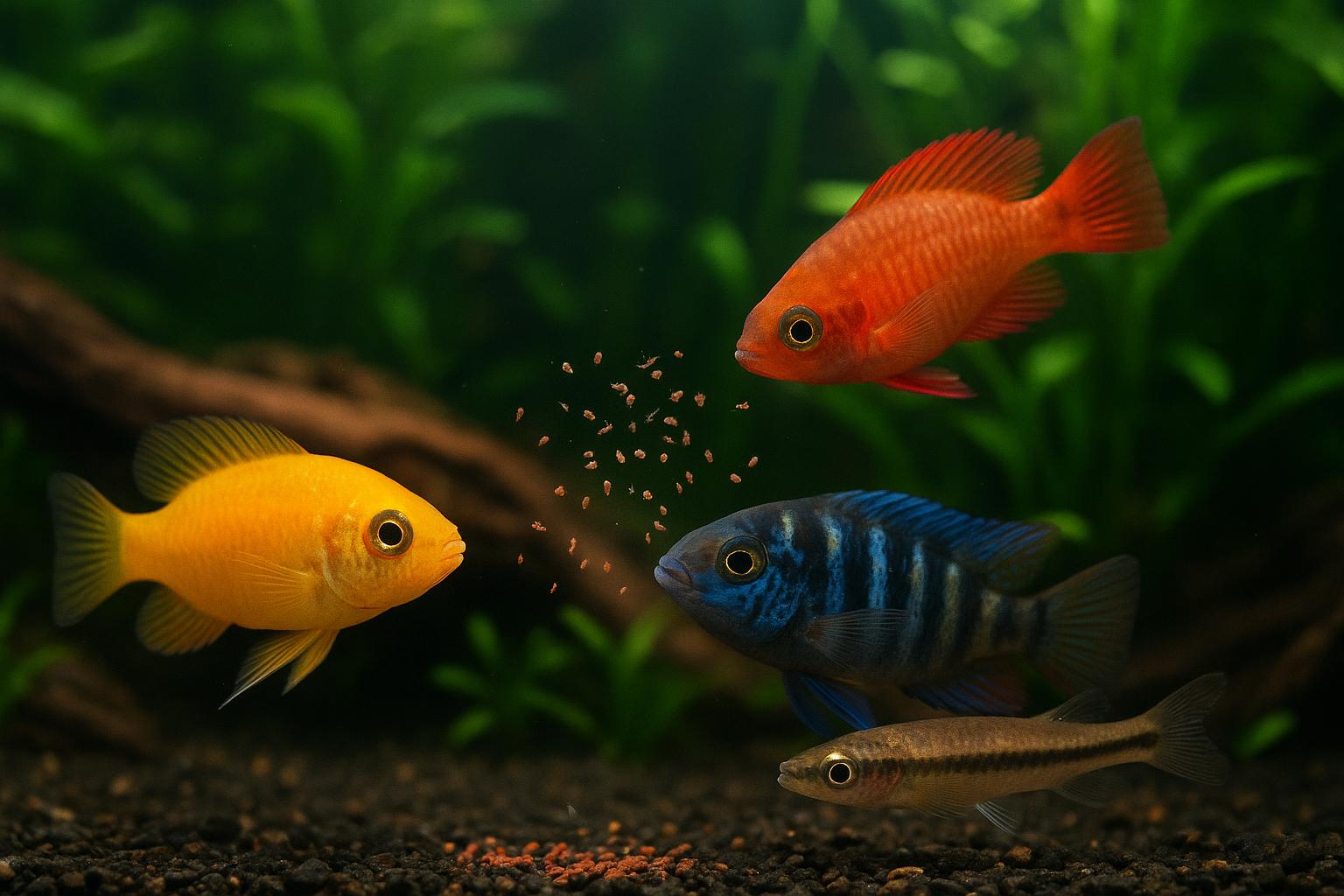 Cibo vivo o surgelato per pesci tropicali? Pro e contro in acquario domestico