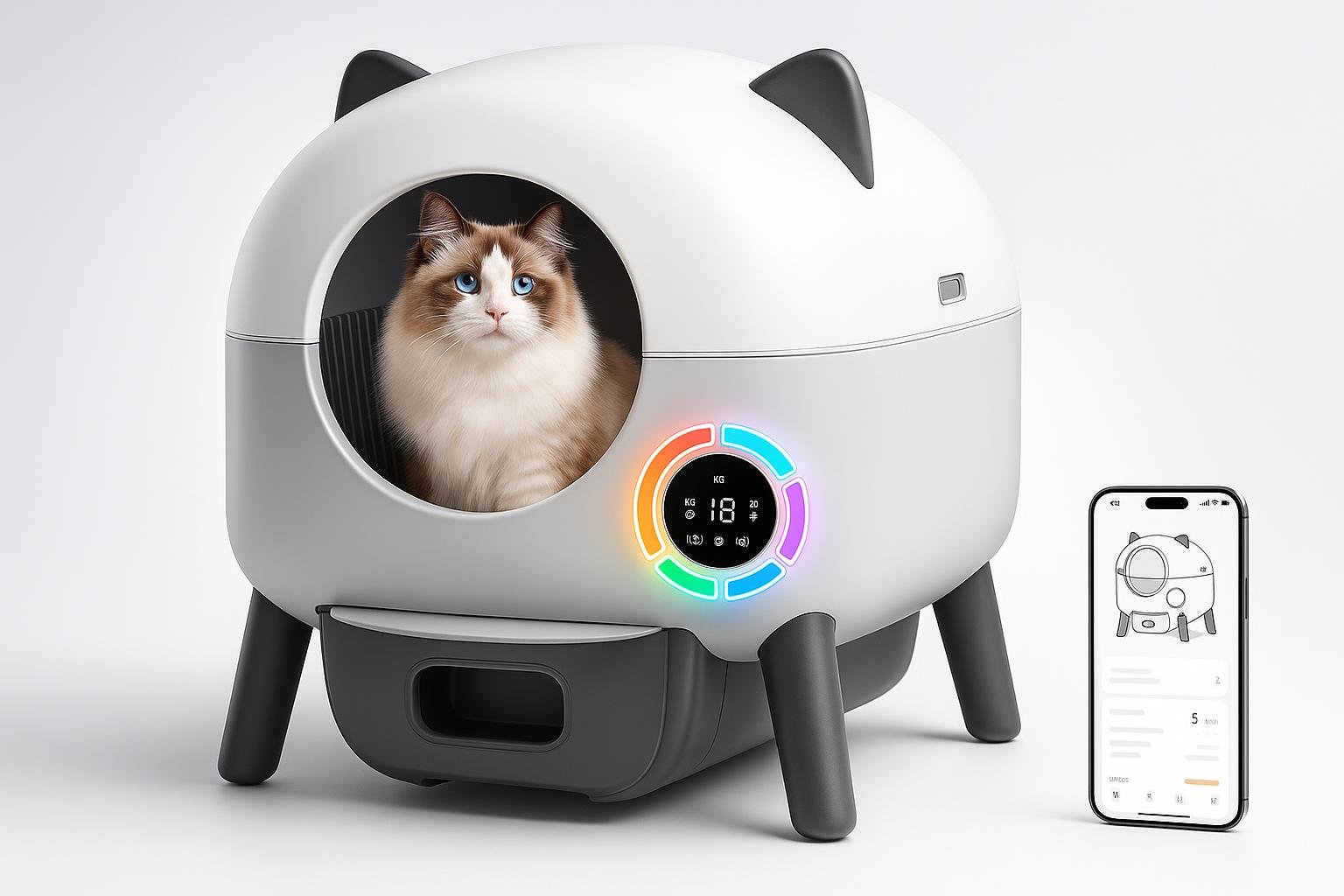 Lettiera automatica autopulente con app, mega box per gatti a prezzo top su Amazon