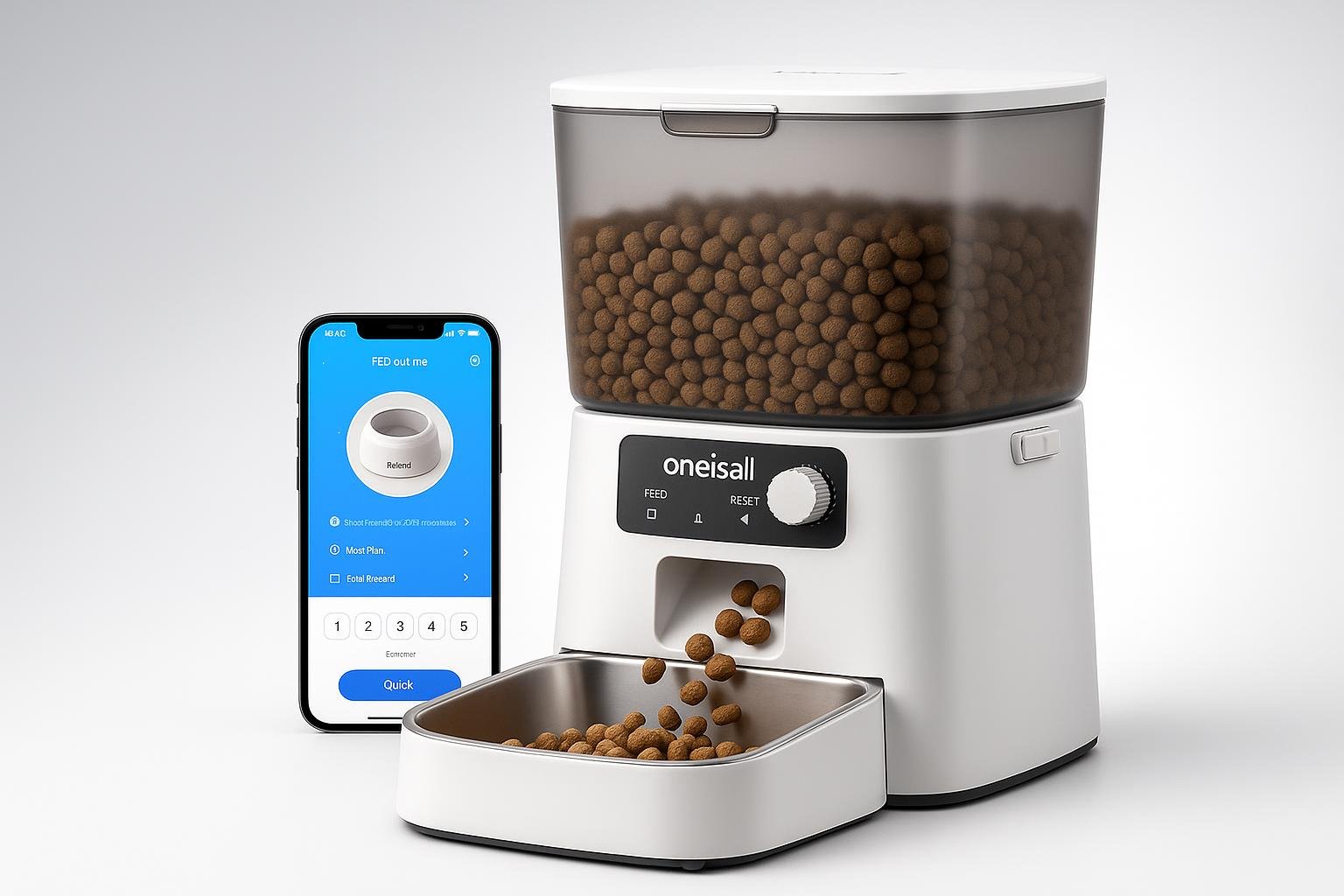 oneisall alimentatore automatico smart per gatti e cani: il distributore controllato da app ora a prezzo ribassato