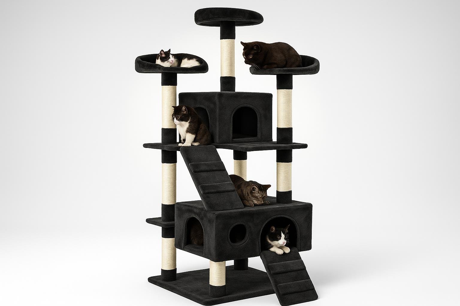 Albero tiragraffi tectake da 170 cm per gatti di casa: torre completa in super offerta su Amazon