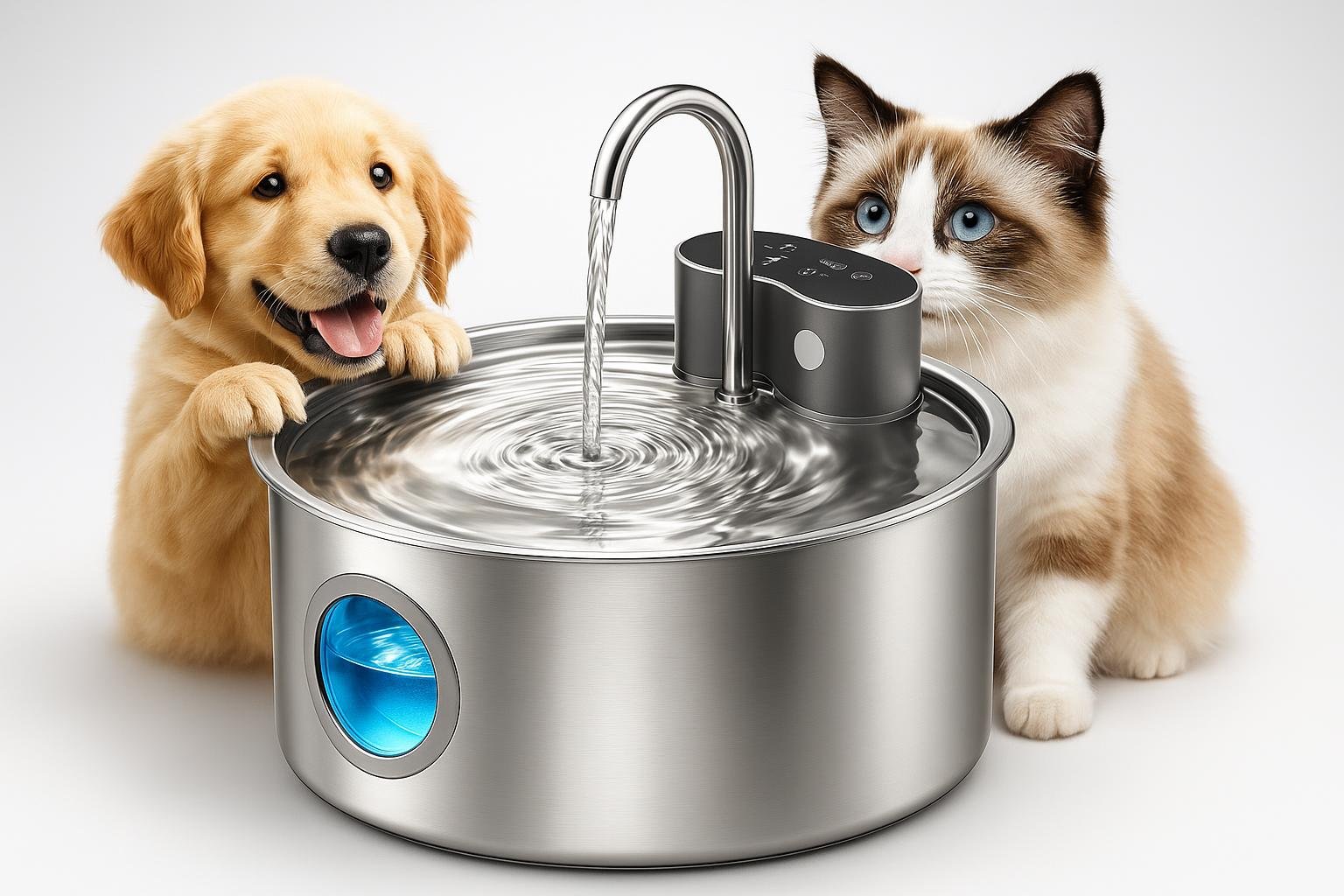 Fontanella per gatti senza fili 3,2 L: il dispenser in acciaio in offerta con batteria ricaricabile