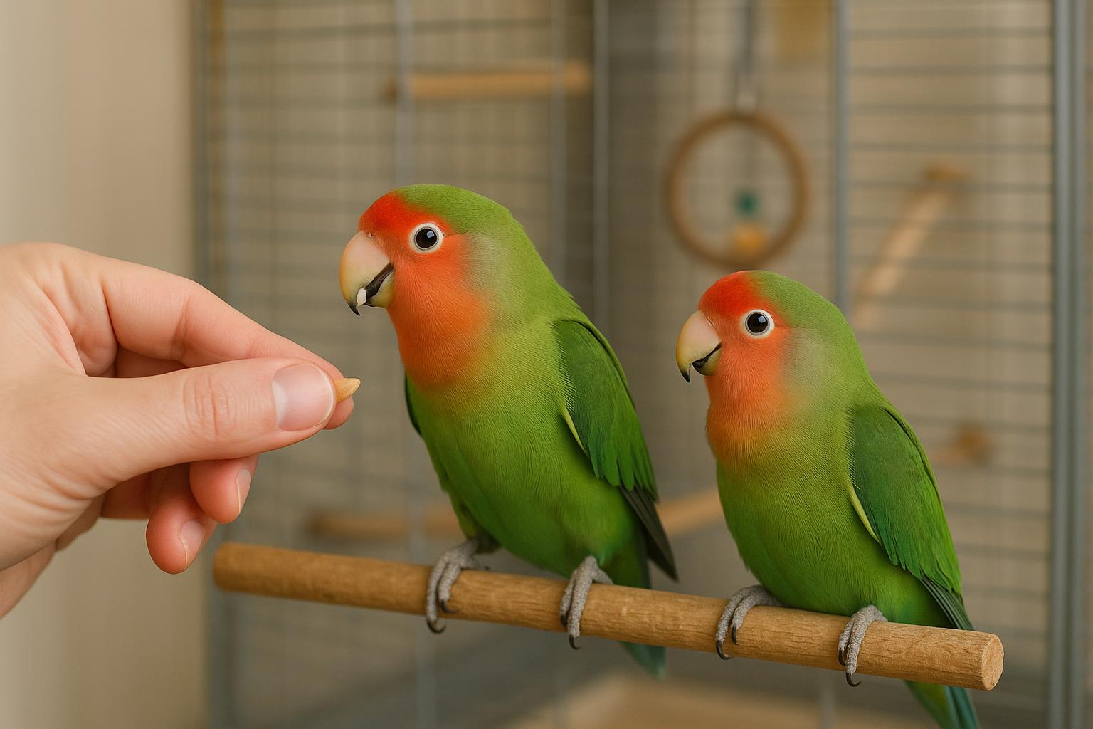 Inseparabili molto legati tra loro: come evitare gelosie quando il pappagallo cerca più contatto con l’umano