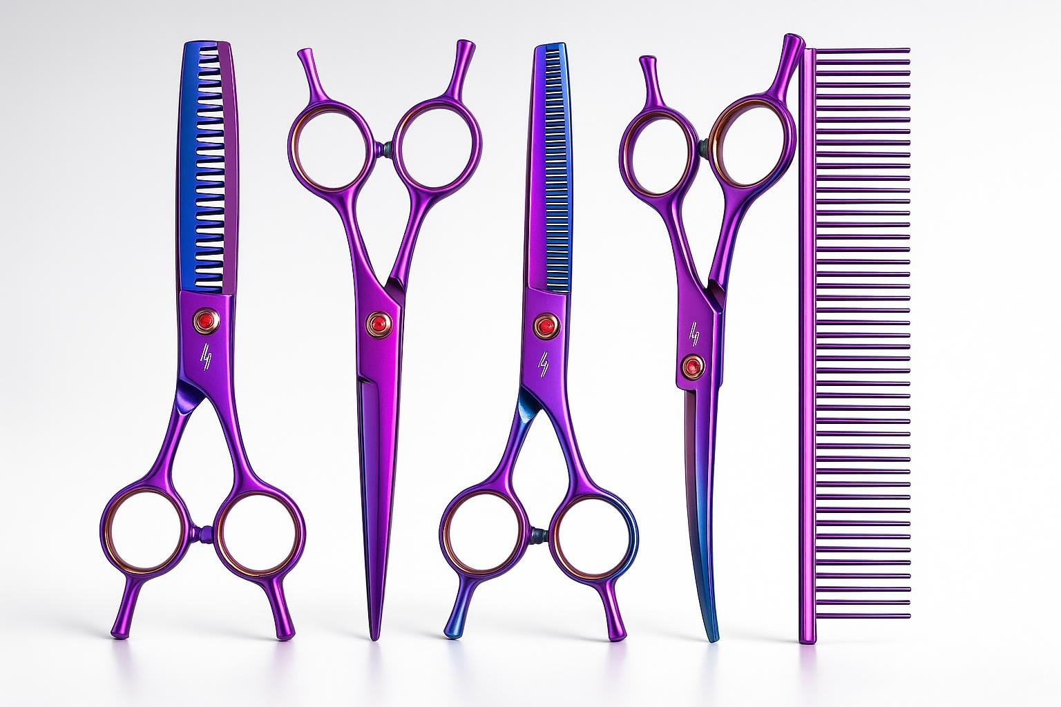 Set professionale di forbici per toelettatura cani JASON in offerta su Amazon: grooming completo a casa
